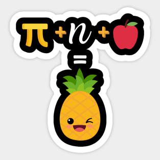 Pi day Pineapple Funny Equation Sticker